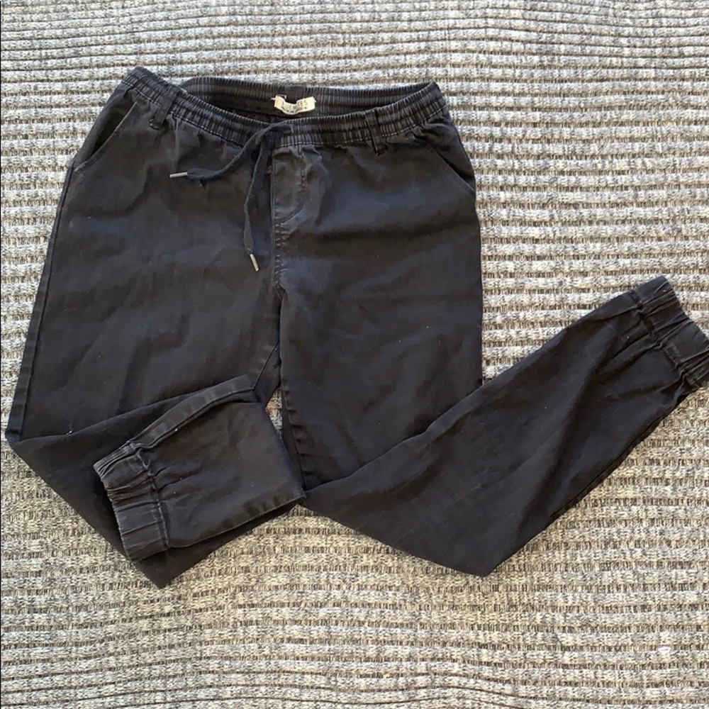 Black denim joggers